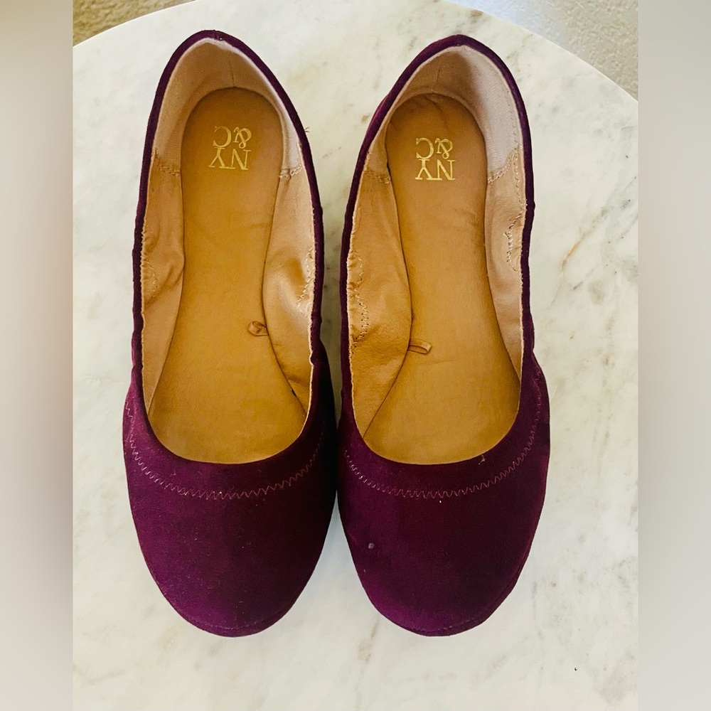 New York & Company Purple Flats Suede Loafers